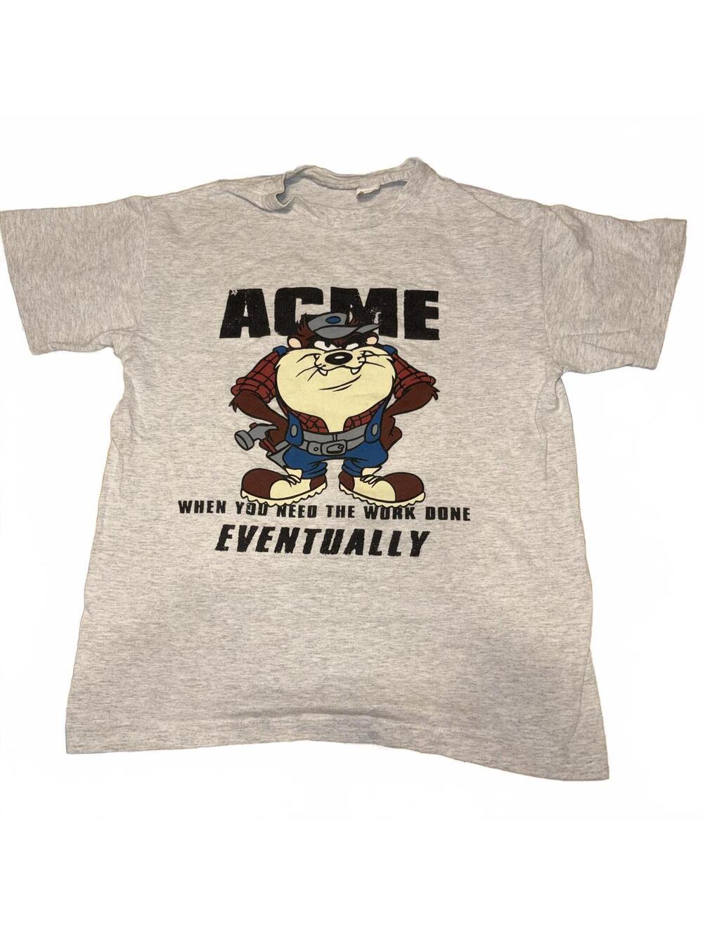 Vintage Y2K Warner Bros ACME Tasmanian Devil Cartoon Graphic T-Shirt Medium